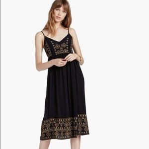 LUCKY BRAND Kiara Embroidered Beaded Midi Dress